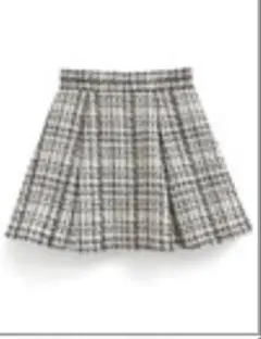 インパン裏地付き　プリーツスカート　白 GRL