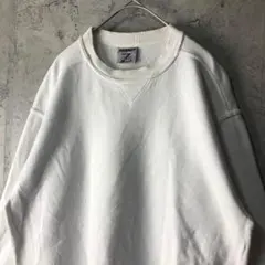 A3695古着　スウェット　ホワイト　無地　90s Y2Kのサムネイル
