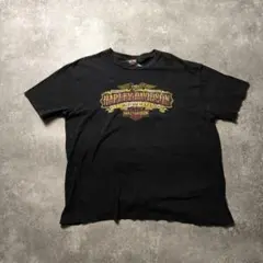 ハーレーダビッドソン プリントTシャツ ドクロ グレー 赤 L 7763
