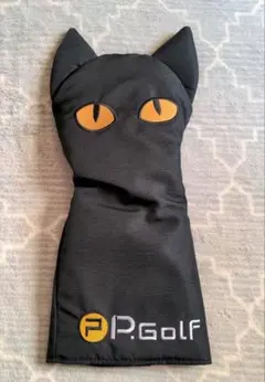 P.GOLF/ピーゴルフ黒猫 ドライバーヘッドカバー　美品