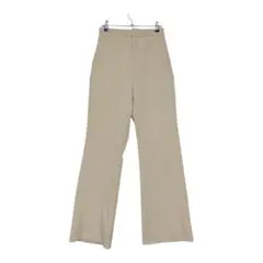 GU ストレッチフレアパンツQ フレアシルエット S ベージュ センタープレス