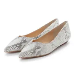 【新品】エンチャンテッド本革Vカットフラットパンプス【65%OFF】25.5cm