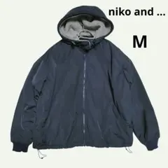 ニコアンド　レディース　アウター　裏ボア フード取り外し　2way　ネイビー　M