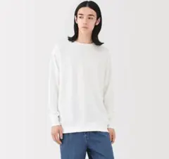 【美品】無印良品 ＵＶカット乾きやすいワッフルクルーネック長袖Ｔシャツ XL