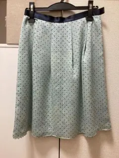 any sis 水色ドット・花柄フレアスカート　サイズ表記3