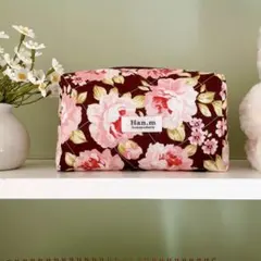 ポーチ 大きめ 大容量 コスメポーチ メイクポーチ 化粧ポーチ 小物入れ 冬バラ
