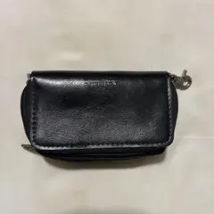 黒レザーコインケース ジッパー付き