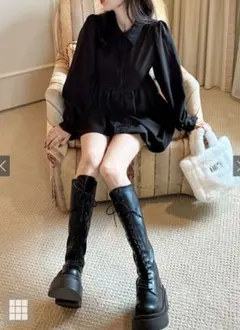 GRL レースアップレザーロングブーツ［fa076］