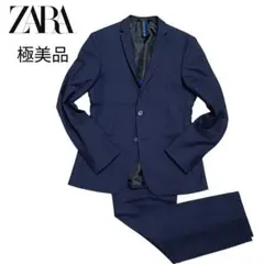 【極美品】ザラ スーツセットアップ シアサッカー ネイビー L
