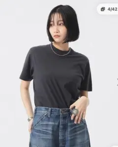 BEAMS BOYベーシック クルーネック 半袖Tシャツ ダークグレーのサムネイル