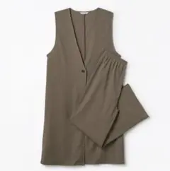 Lutique　近藤千尋　モカ　淡色　ロングジレ　パンツ　セット　M