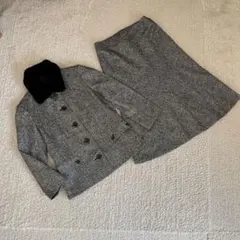 セレモニー　バーバリー　Burberry ツイードセットアップ　ラビットファー