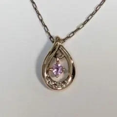 新品現行品 ４℃ K10 ピンクゴールド トルマリン ネックレス