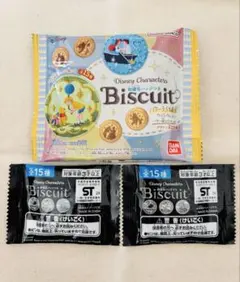 ディズニー刺繍缶バッジ　未開封2個　ビスケット付き