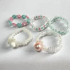 ビーズリング5本セット
