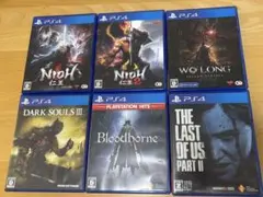 【まとめ売り】PS4ゲームソフト 仁王、ダークソウルⅢ他、死にゲー6本セット