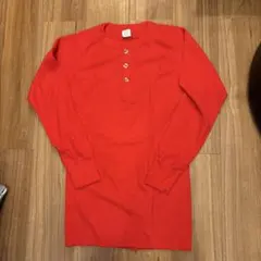 J.E MORGAN 赤 ヘンリーネック 長袖カットソー　USA製　L