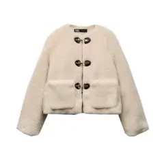 ZARA フェイクボアジャケット ロブスタークラスプ XS