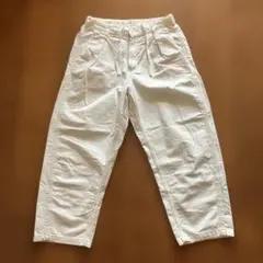 GU ホワイト ルーズフィット ワークパンツ
