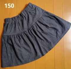 150cm デニム風スカート ウエストゴム