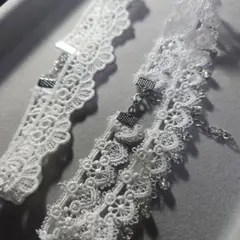 レース チョーカー セット ホワイト ２点