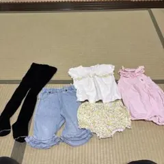 ベビー服5枚セット（ロンパース・セットアップ、起毛タイツ、半ズボン）70-80