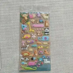 ゆるでこしーる　動物ぷっくりシール 平成レトロ　シール