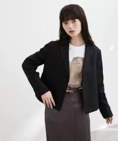【新品】ADAM ET ROPE' FEMME 麻キャンバスショートジャケットのサムネイル