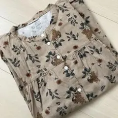 ＊サマンサモスモス＊SM2 ベージュ 花柄長袖ブラウス　レトロ♡