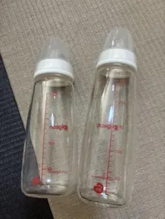 ピジョン　スリムタイプ　哺乳瓶2本　電子レンジ消毒セット