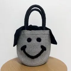 a-jolie アジョリー メタリックスマイル　カゴバッグ　シルバー