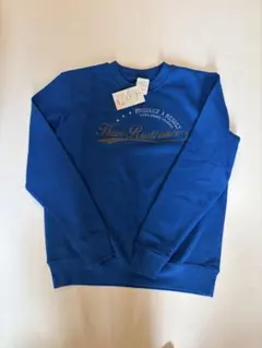 青色 Mサイズ プリントスウェット