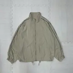 ベージュ トラックジャケット ブルゾン 袖ライン 軽量 vintageのサムネイル