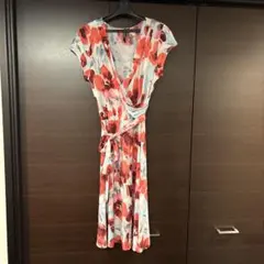 本日お値下げ‼️janette 花柄 カシュクールワンピース 半袖のサムネイル