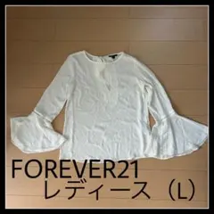 FOREVER21 フレアスリーブ ブラウス ホワイト Lのサムネイル