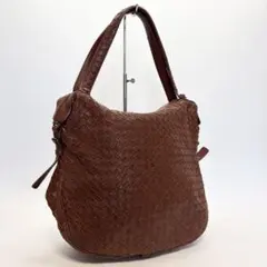 ボッテガヴェネタ ショルダーバッグ イントレチャート ブラウン 大容量