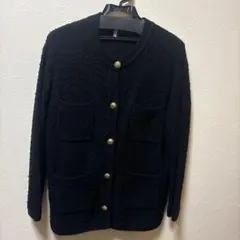 relume ツイード風カーディガン ブラック