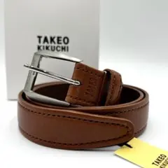 TAKEO KIKUCHI【未使用級】タケオキクチ 本革 レザーベルト ブラウン
