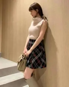 【美品】SNIDEL ローピングチェックミニスカート M