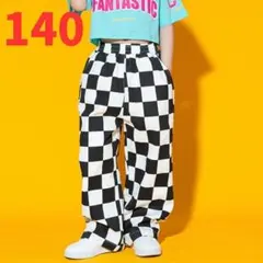 kids★ワイドパンツ 白黒　格子柄　ダンス　衣装　韓国　男の子　女の子　140