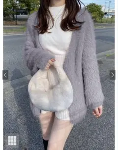 新品未使用タグ付き フェザーニットカーディガン 【kz416】