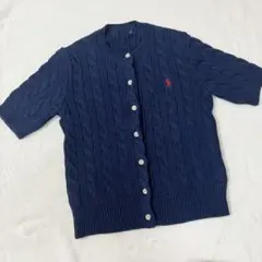 ✨️美品✨️POLO ラルフローレン 半袖ニット ネイビー レディースM