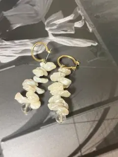 淡水パール風　フープピアス