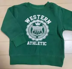 子供　トレーナー　95グリーン クルーネック トレーナー