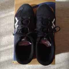 アシックス　スニーカー　24㌢　黒　替え紐付き
