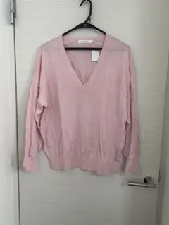 AMERICAN HOLIC 長袖 Vネックニット ピンク Lのサムネイル