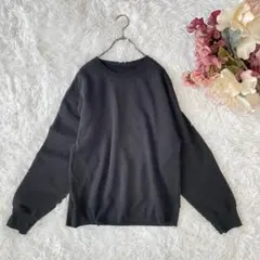 裏起毛スウェットトレーナー（M）シンプル　黒系