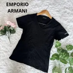 EMPORIO ARMANI Tシャツ　半袖 Mサイズ　ブラック　Ｖネック