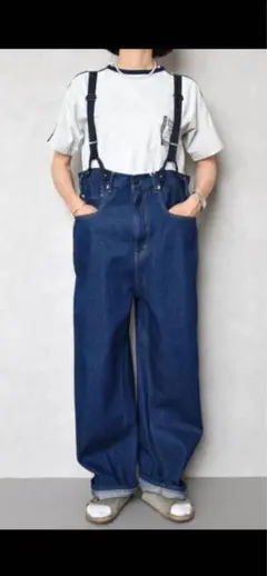 Antgauge サスペンダーサロペットデニムパンツ