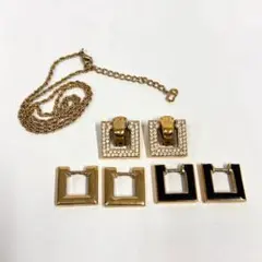 最安Dior ディオール イヤリング ラインストーン 3way ツイストチェーン